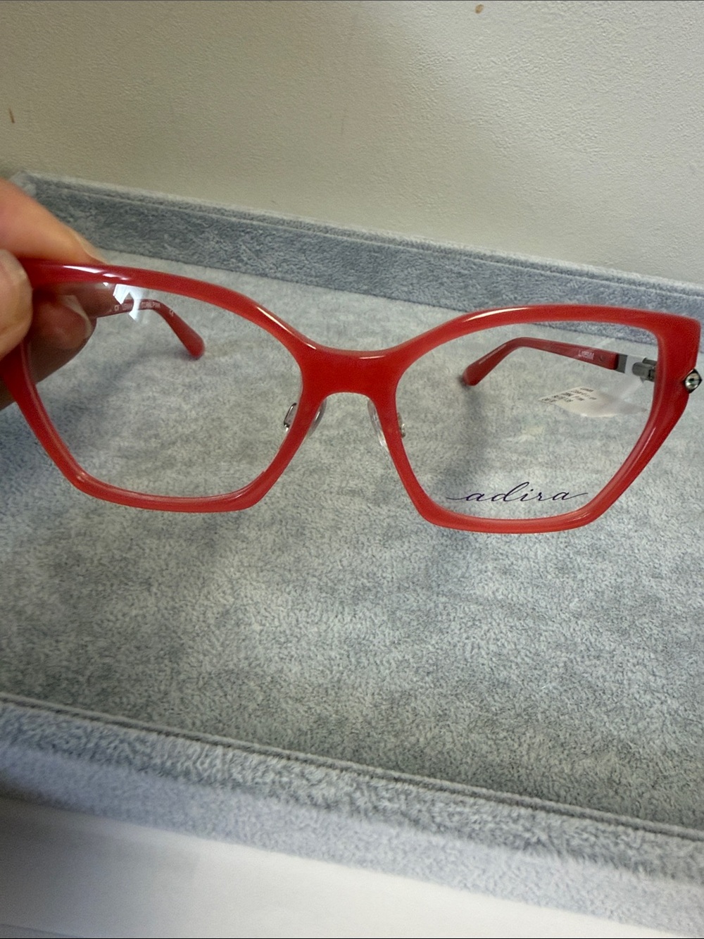 NWT Clearvision Adira Lenah Coral Pink Cat-Eye Glasses Rhinestone Temple 54 eye
